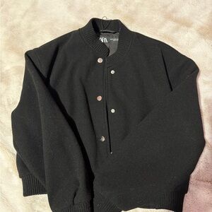 Zara Women’s Black Bomber Jacket